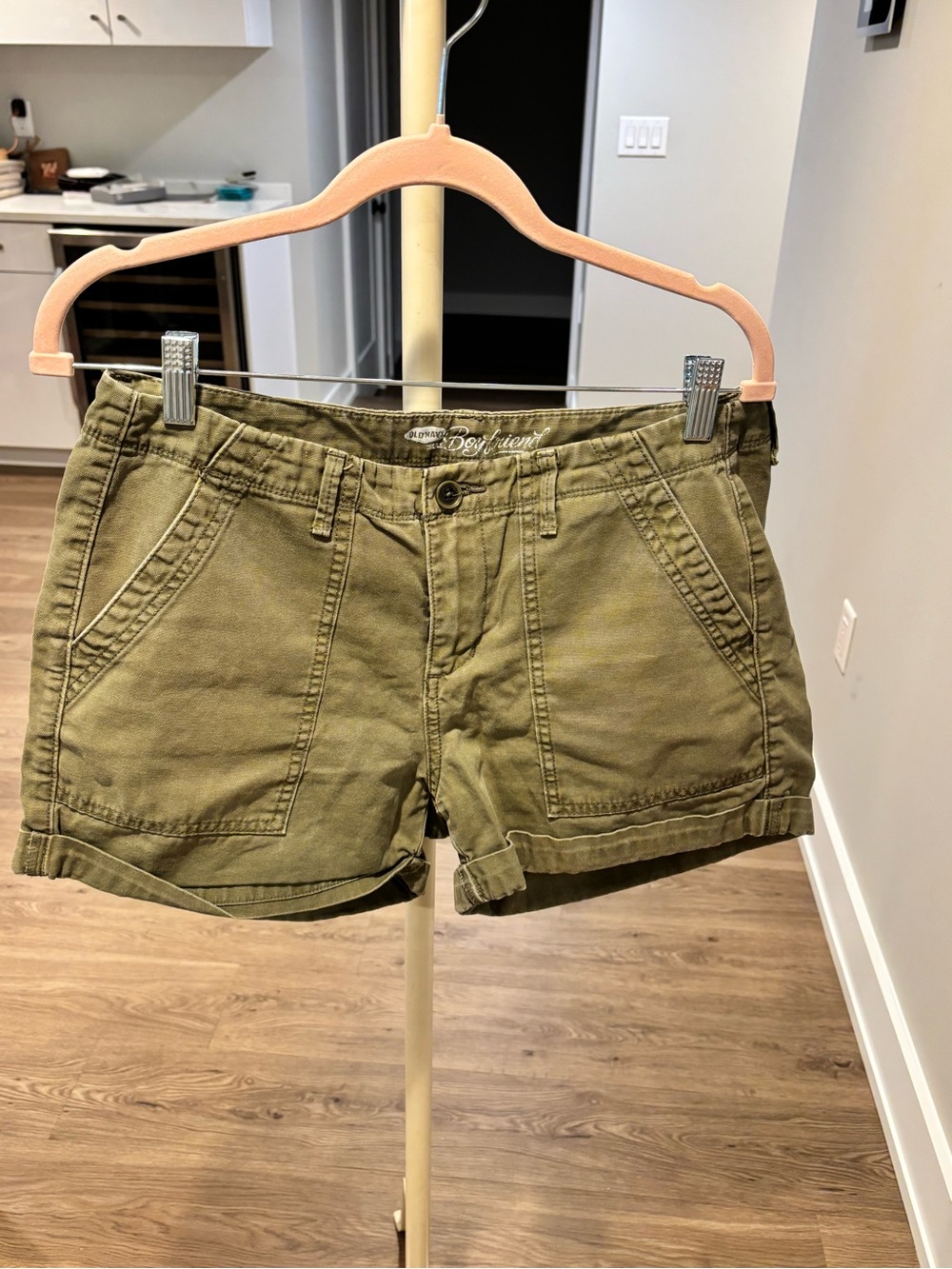 Olive Green Cotton Pants - Size 8 Regular